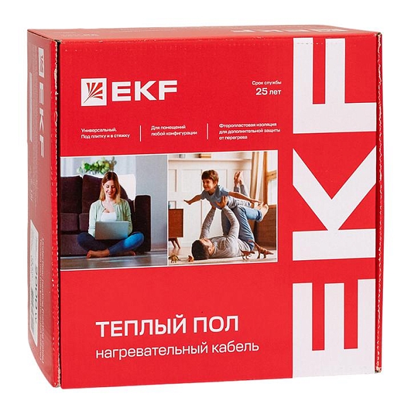 Теплый пол (нагревательный кабель) 375Вт 27 м 2,5 м2 EKF