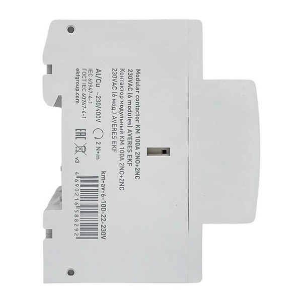 Контактор модульный КМ 100А 2NO+2NC 230В АС (6 мод.) AVERES EKF