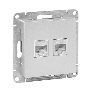 Механизм розетки RJ45 - 2шт, (cat6), алюминий Эпика EKF