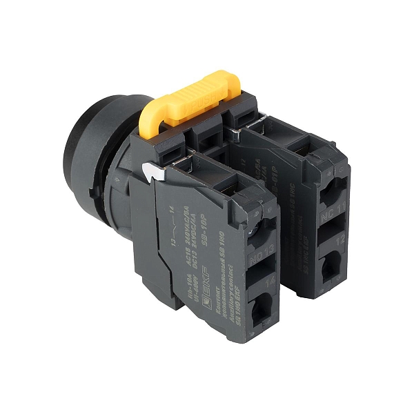Кнопка выпирающая SB-25 без фиксации 1NO+1NС черная IP65 EKF
