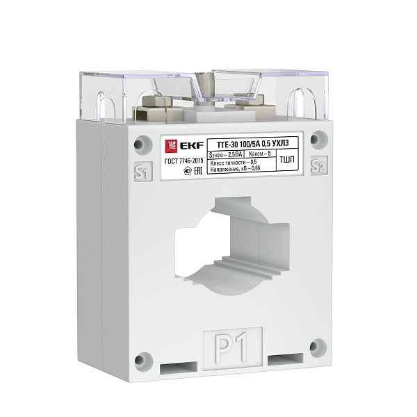 Трансформатор тока ТТЕ-30-100/5А mini класс точности 0,5 EKF PROxima