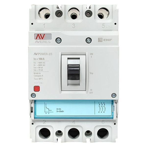 Выключатель автоматический в литом корпусе AV-POWER-2/3 160А 80кА TR EKF