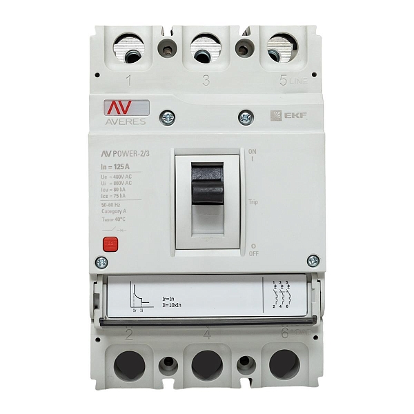 Выключатель автоматический в литом корпусе AV-POWER-2/3 125А 80кА TR EKF