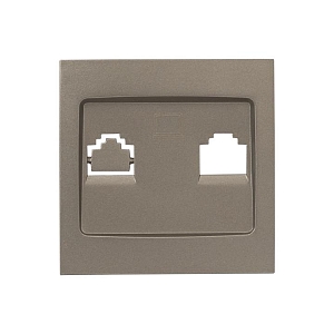 Валенсия лицевая панель розетки RJ-45 1-местная кашемир EKF