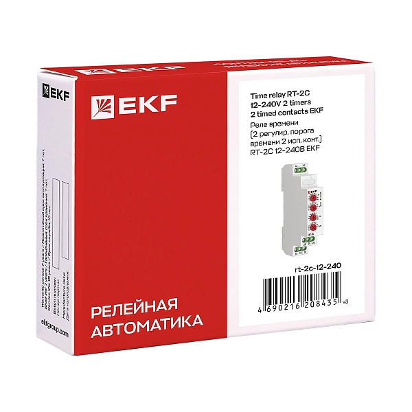 Реле времени (2 регулир. порога времени 2 исп. конт.) RT-2C 12-240В EKF PROxima