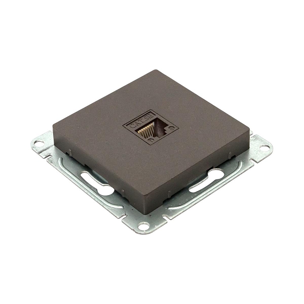 Механизм розетки RJ45 (cat5), мокко Эпика EKF