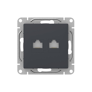 Механизм розетки RJ45 - 2шт, (cat6), графит Эпика EKF