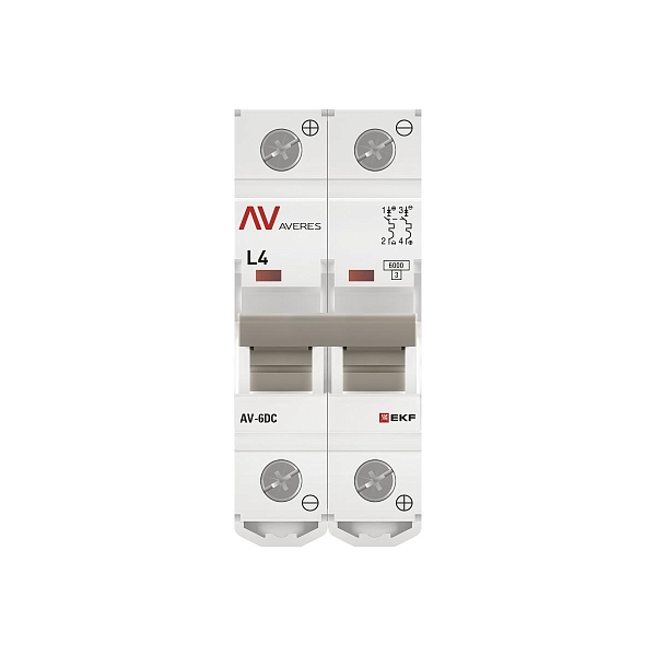 Выключатель автоматический AV-6 DC 2P 4A (L) 6kA EKF AVERES
