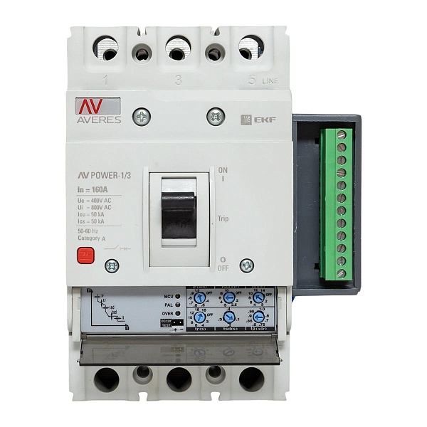 Выключатель автоматический в литом корпусе AV-POWER-1/3 160А 50кА ETU2.2 EKF