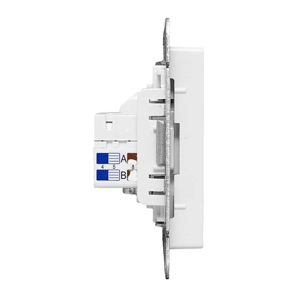 Механизм розетки TV+RJ45 (cat5), белый Эпика EKF