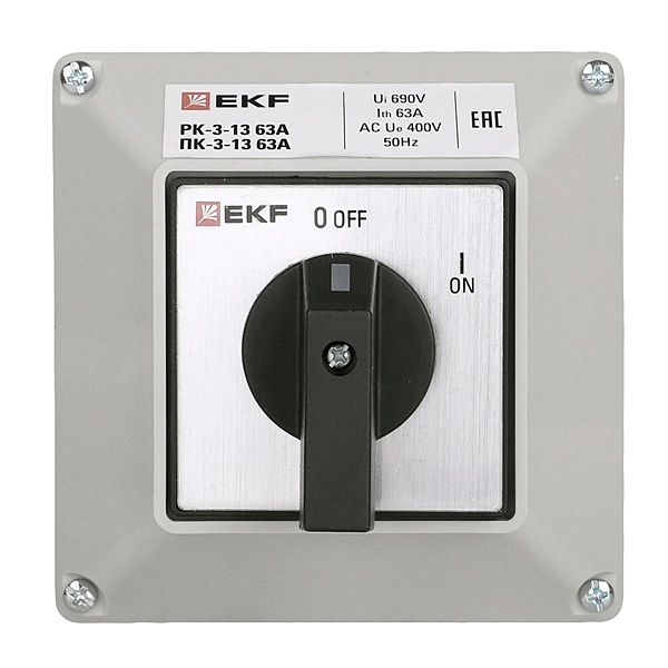 Переключатель кулачковый ПК-3-13 63А 3P "ВКЛ-ВЫКЛ" IP65 EKF PROxima