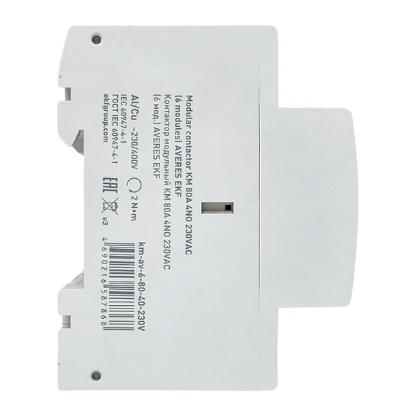 Контактор модульный КМ 80А 4NO 230В АС (6 мод.) AVERES EKF