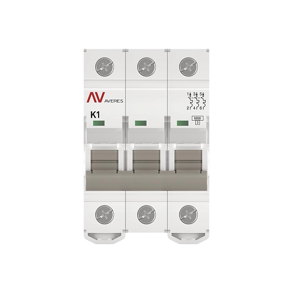 Выключатель автоматический AV-6 3P 1A (K) 6kA EKF AVERES
