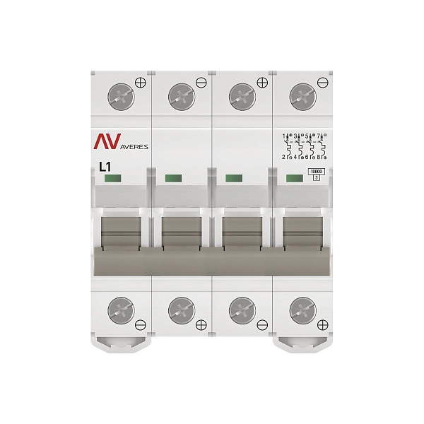 Выключатель автоматический AV-10 DC 4P 1A (L) 10kA EKF AVERES