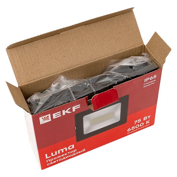 Прожектор светодиодный СДО-3005 75Вт 6500К IP65 LUMA EKF
