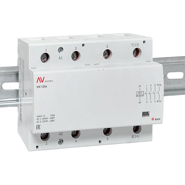 Контактор модульный КМ 125А 4NO 230В АС (6 мод.) AVERES EKF