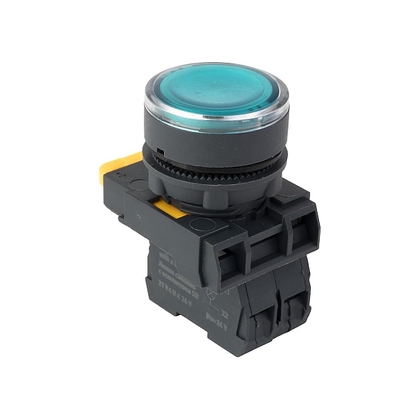 Кнопка SB-27 плоская без фиксации c подсветкой 24V DC 1NC зеленая IP65 EKF