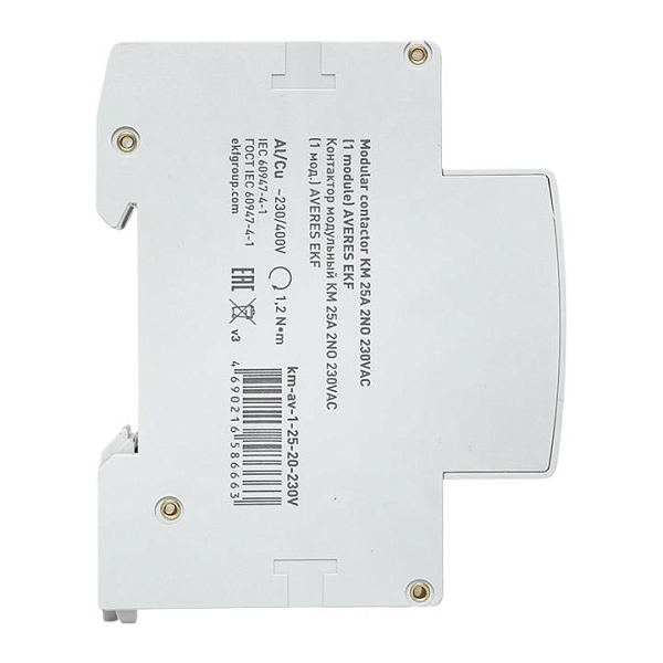 Контактор модульный КМ 25А 2NO 230В АС (1 мод.) AVERES EKF
