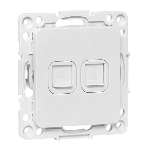 Стокгольм Механизм розетки RJ-45 2-местной белый EKF