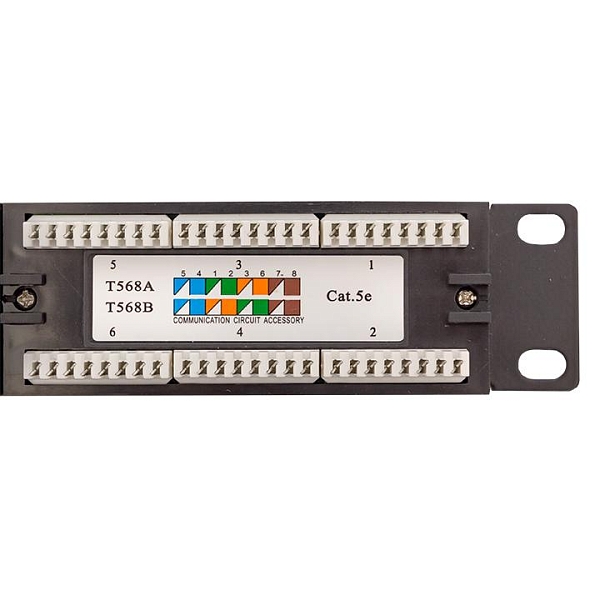 Патч-панель TERACOM 19'' Cat.5E 1U неэкранированная UTP 24 порта RJ-45 110 IDC