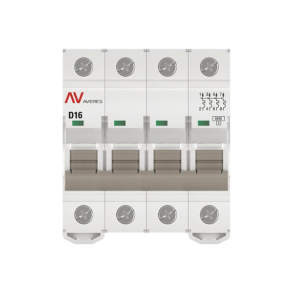 Выключатель автоматический AV-6 4P 16A (D) 6kA EKF AVERES