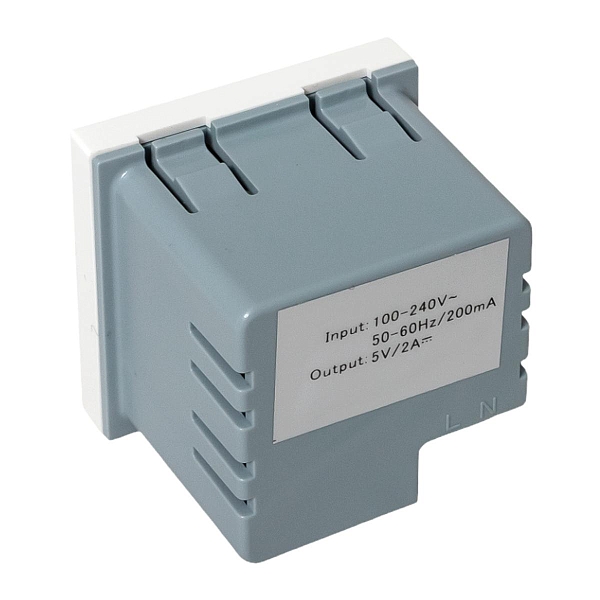 Розетка USB A+A, 2.1А, 2 гнезда, без индикатора EKF