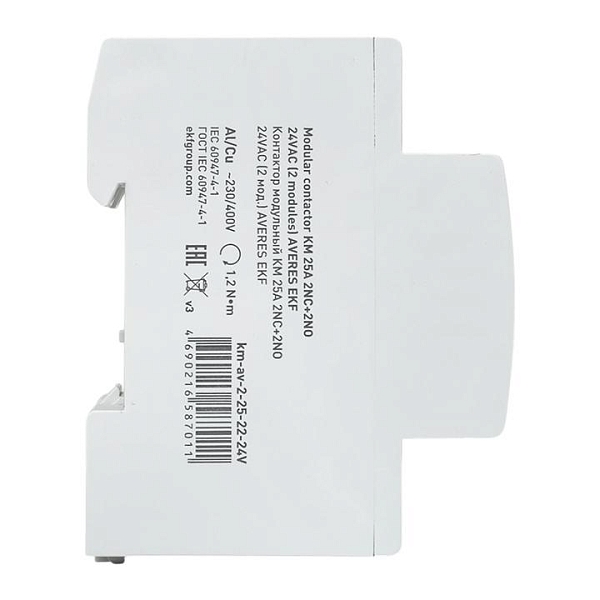 Контактор модульный КМ 25А 2NO+2NC 24В АС (2 мод.) AVERES EKF