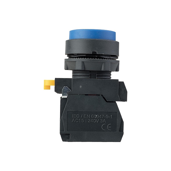 Кнопка выпирающая SB-25 без фиксации 1NO+1NС синяя IP65 EKF
