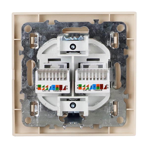 Минск Розетка RJ-45 2-местная СП бежевая EKF