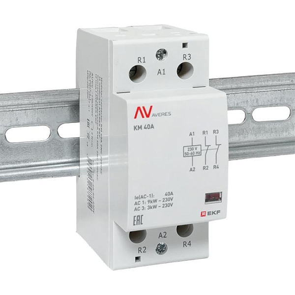 Контактор модульный КМ 40А 2NC 230В АС (2 мод.) AVERES EKF