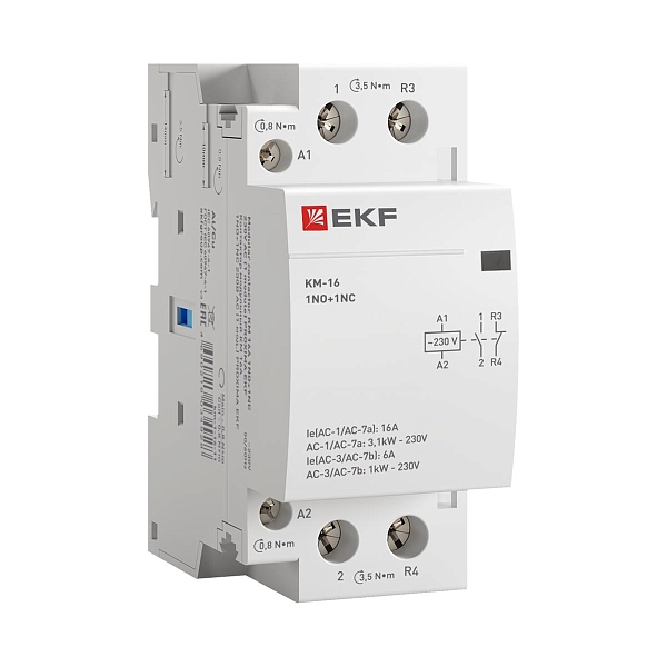Контактор модульный КМ 16А 1NO+1NC 230В АС (2 мод.) PROXIMA EKF