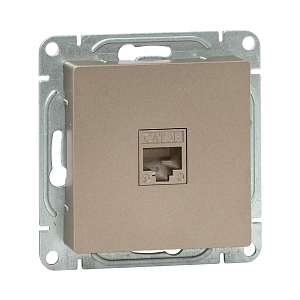 Механизм розетки RJ45 (cat5), шампань Эпика EKF