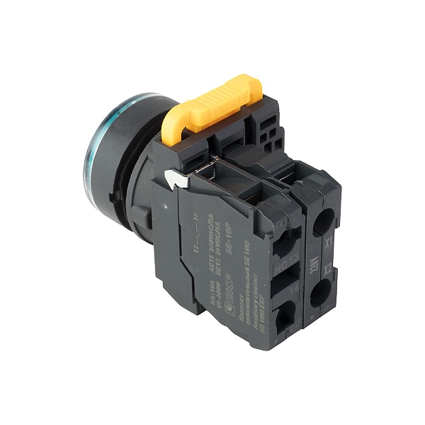 Кнопка SB-27 плоская без фиксации c подсветкой 220V AC 1NO зеленая IP65 EKF