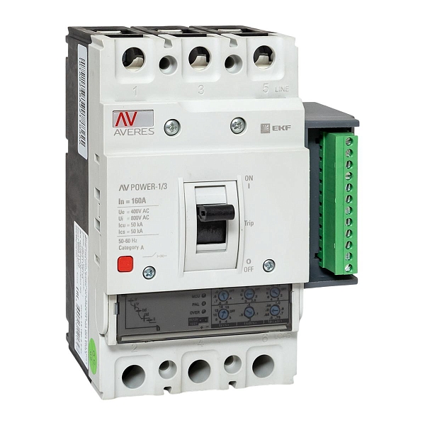 Выключатель автоматический в литом корпусе AV-POWER-1/3 160А 50кА ETU2.2 EKF