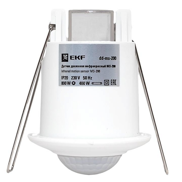 ИК датчик движения встраиваемый 800Вт 360гр. до 6м IP20 dd-ms-200 EKF