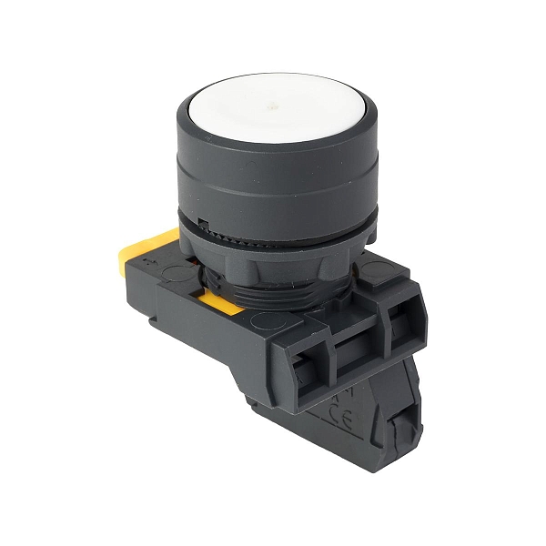 Кнопка SB-31 плоская с фиксацией 1NС белая IP65 EKF