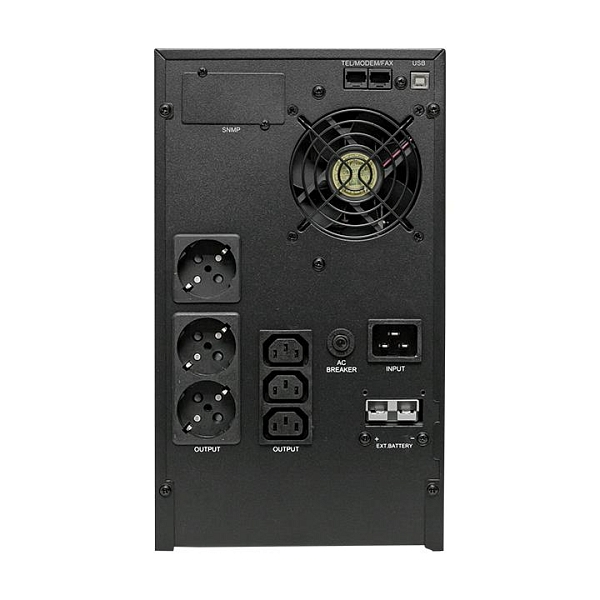 Источник Бесперебойного Питания Линейно-интерактивный E-Power PSW 600 3000 ВА/2400Вт, напольный, без АКБ, с усиленным зарядным устройством,USB,RJ45,3хСE13,3xSchuko