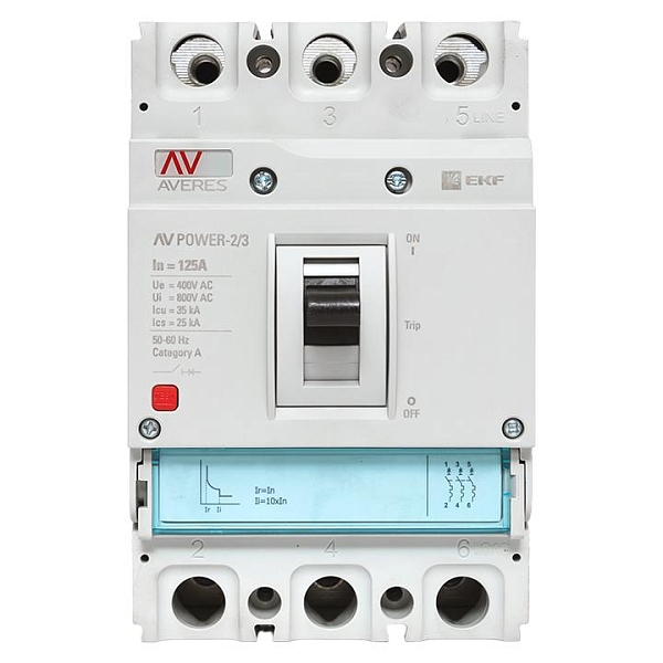 Выключатель автоматический в литом корпусе AV-POWER-2/3 125А 35кА TR EKF