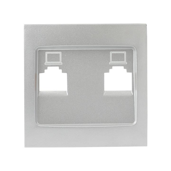 Валенсия лицевая панель розетки RJ-45 1-местная сталь EKF