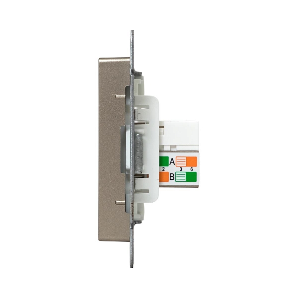 Механизм розетки RJ45 - 2шт, (cat5), шампань Эпика EKF