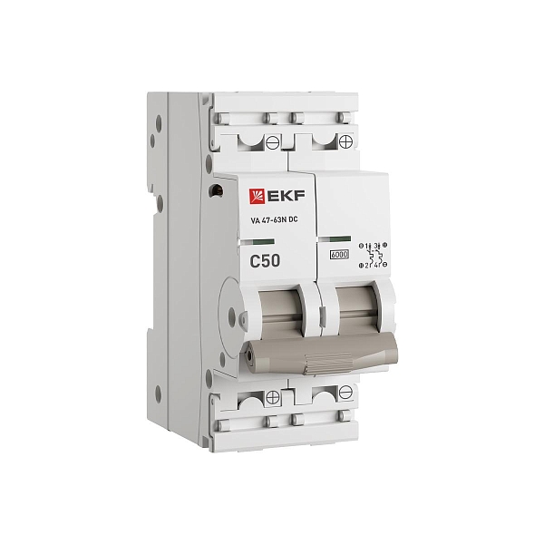 Автоматический выключатель ВА 47-63N DC 2P 50А (C) 6kA PROXIMA EKF