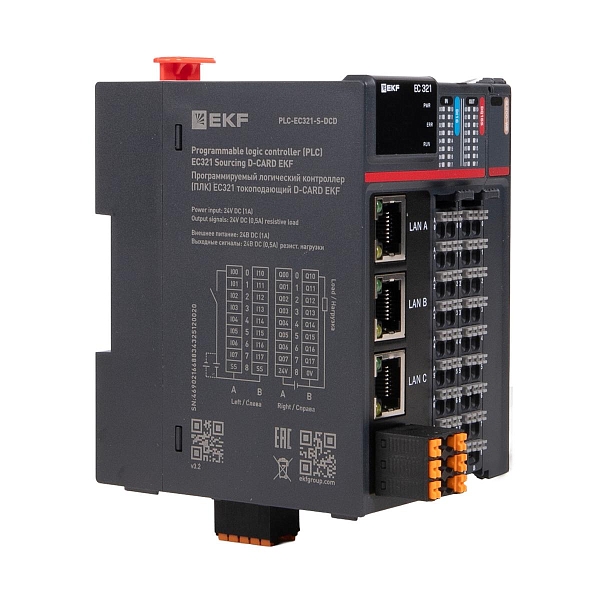 Программируемый логический контроллер (ПЛК) EC321 токоподающий D-CARD EKF