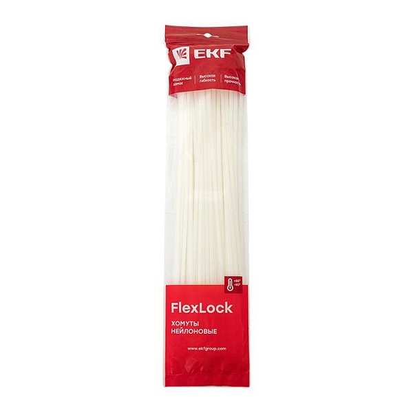 Хомут P6.6 стандартный (б), 4.8x400 (100шт) FlexLock EKF