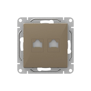 Механизм розетки RJ45 - 2шт, (cat6), шампань Эпика EKF