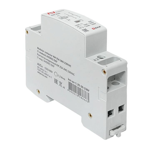 Контактор модульный КМ 25А 2NO 230В АС (1 мод.) AVERES EKF