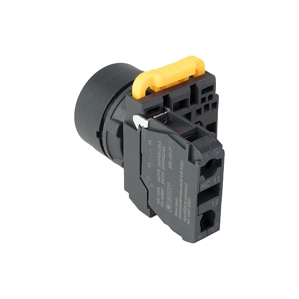 Кнопка SB-31 плоская с фиксацией 1NС желтая IP65 EKF