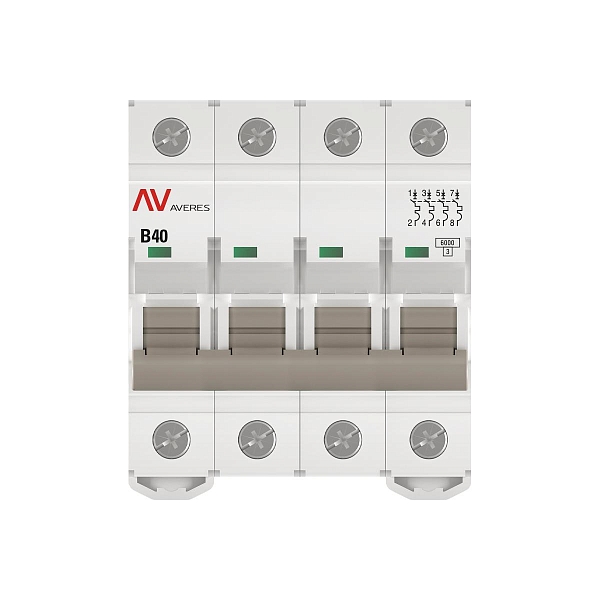 Выключатель автоматический AV-6 4P 40A (B) 6kA EKF AVERES