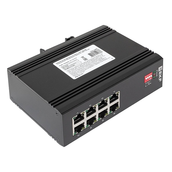 Промышленный неуправляемый коммутатор U-8GTP, 8 портов 10/100/1000Base-T(X) RJ45 c PoE, монтаж на динрейку TSX EKF