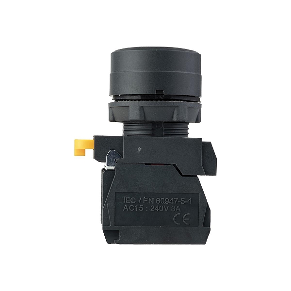 Кнопка SB-31 плоская с фиксацией 1NO+1NС черная IP65 EKF