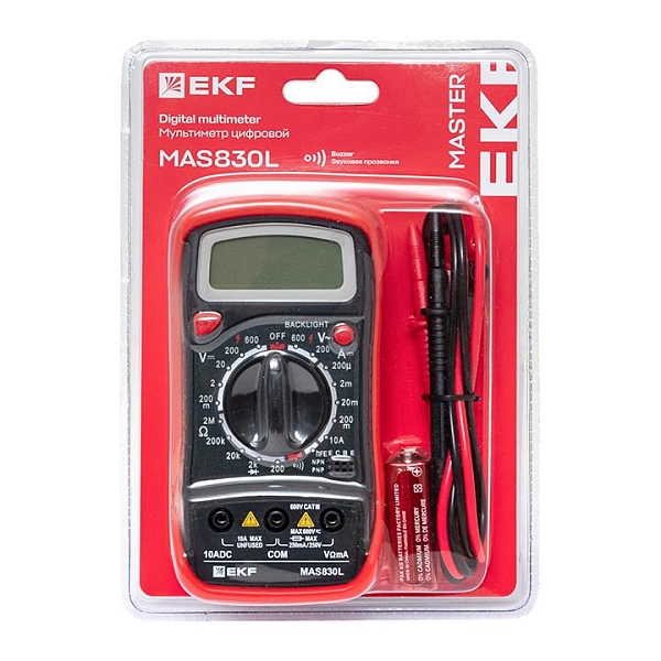Мультиметр цифровой MAS830L EKF Master